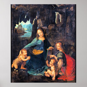 Poster Léonard de Vinci - La Vierge des Rochers,