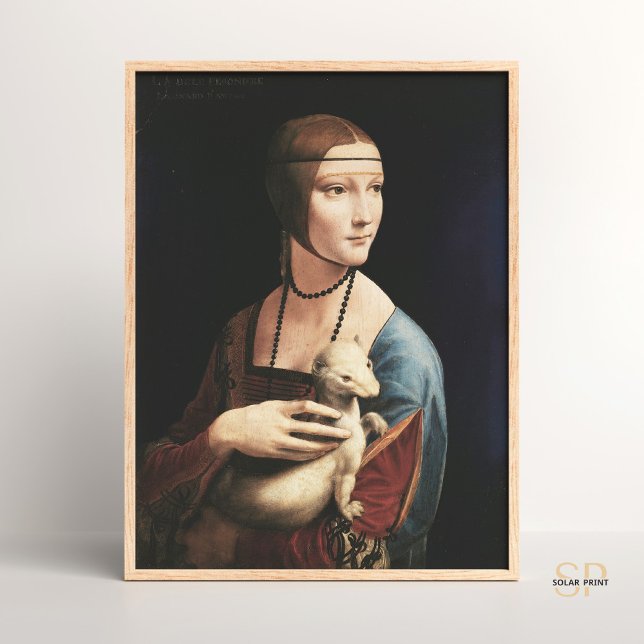Poster Léonard de Vinci Lady avec une peinture d'Ermine (Créateur téléchargé)