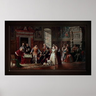 Poster Leonardo da Cutro et Ruy Lopez jouent aux échecs