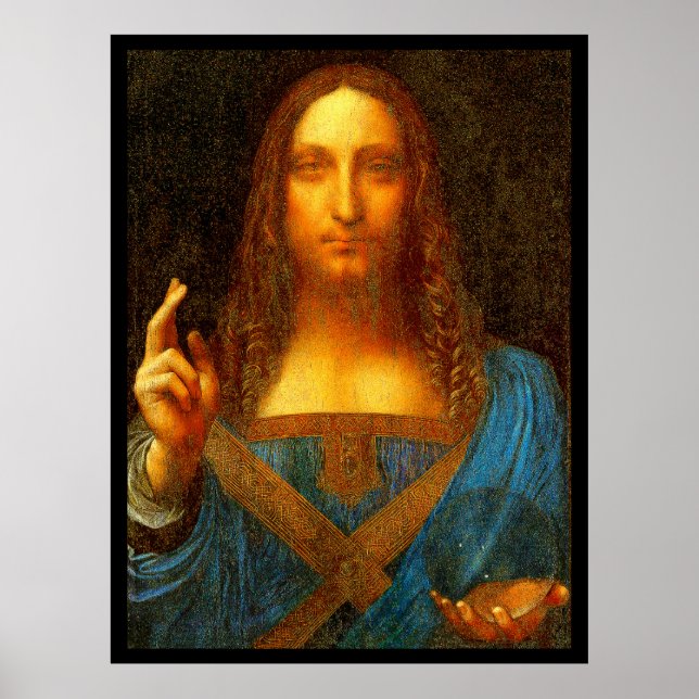 Poster Leonardo da Vinci 1500 Salvator Mundi Art (Devant)