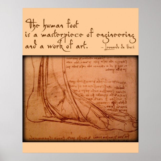 Poster Leonardo da Vinci Foot (Devant)