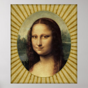 Poster Leonardo da Vinci - Mona Lisa en détail
