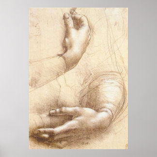 Poster LEONARDO Leonardo da Vinci HANDS Study of hands