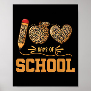Poster Leopard 100 Jours D'École 100E Jour Enseignants Pu