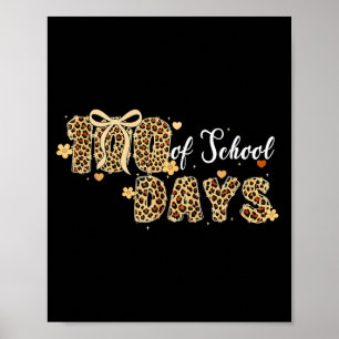 Poster Léopard 100 Jours D'école Drôle Enfants Enseignant