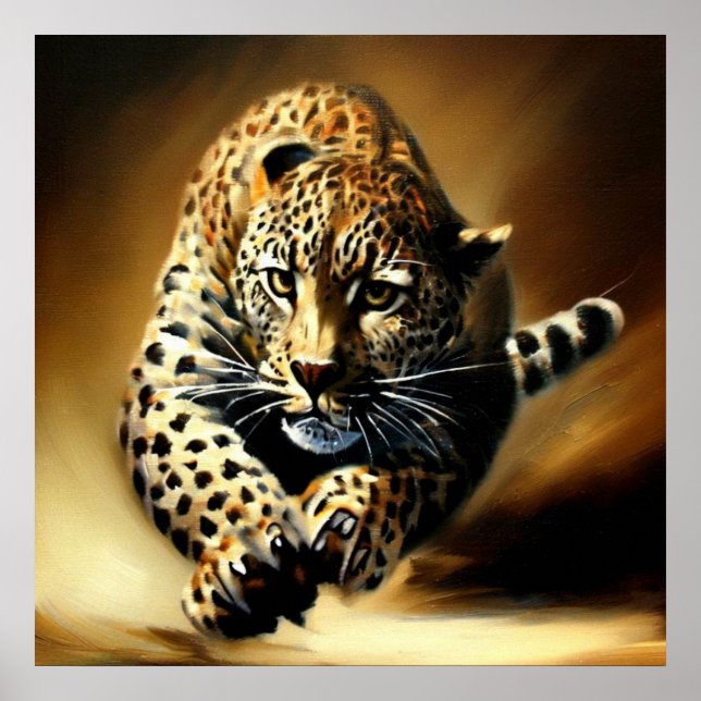 Poster Leopard (13) Chat sauvage (Devant)