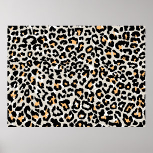 Poster léopard couleur motif sauvage sans soudure