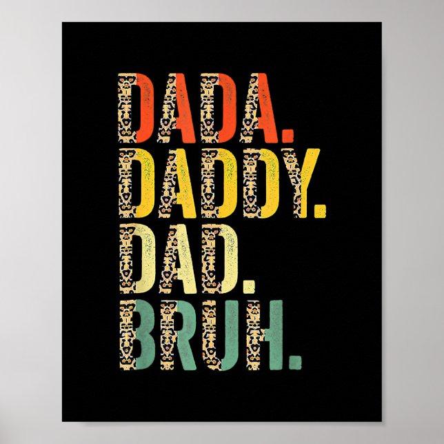Poster Leopard Dada papa papa Bruh Fête des pères (Devant)