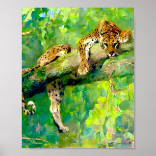 Poster Leopard dans un arbre par Arthur Wardle