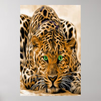 Leopard des yeux verts