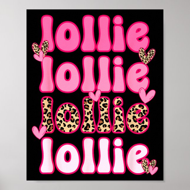 Poster Leopard Groovy Lollie Valentine's Day Women Valent (Devant)