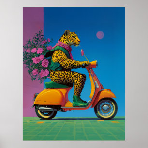 Poster Leopard on Wheels : A Stylish Ride