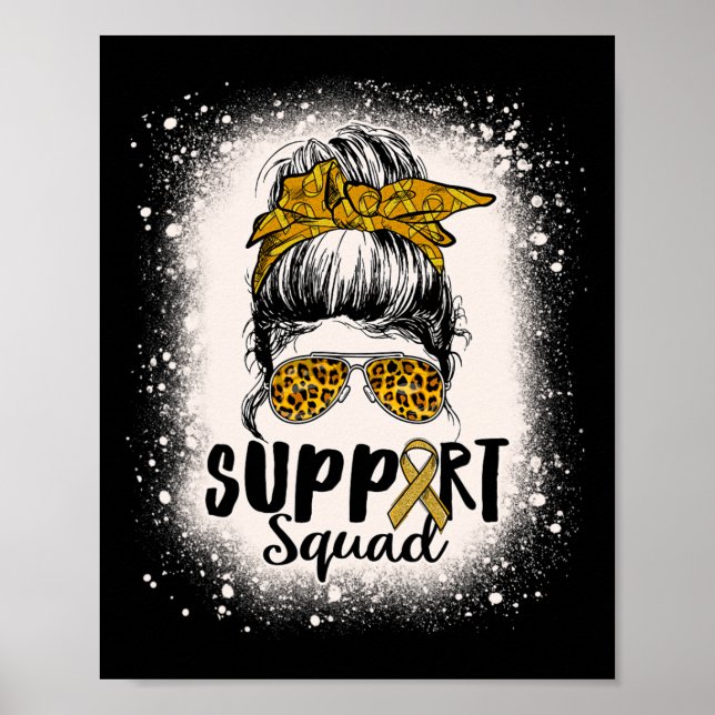 Poster Leopard Women Messy Bun RSD et CRPS Awareness Ble (Devant)