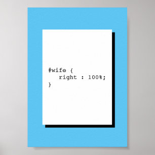 Poster L'épouse est toujours bon CSS drôle