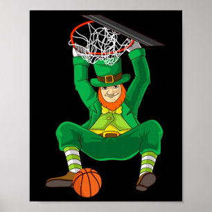 Poster Leprechaun Bysketbyll Jour de la Saint Patrick Gar