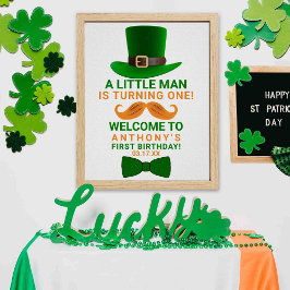Poster Leprechaun moderne St. Patrick's Any Age Anniversa