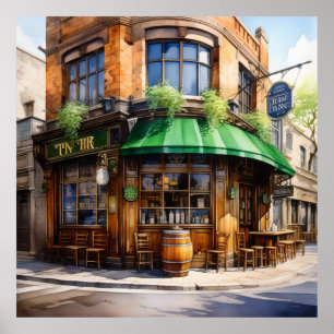 Poster Leprechaun's Retreat A Fictional Irish Ai Pub