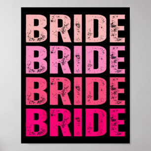 Poster L'équipe de mariée rose enterrement de vie de jeun