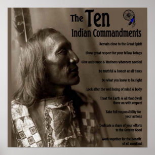 Poster Les 10 commandements indiens