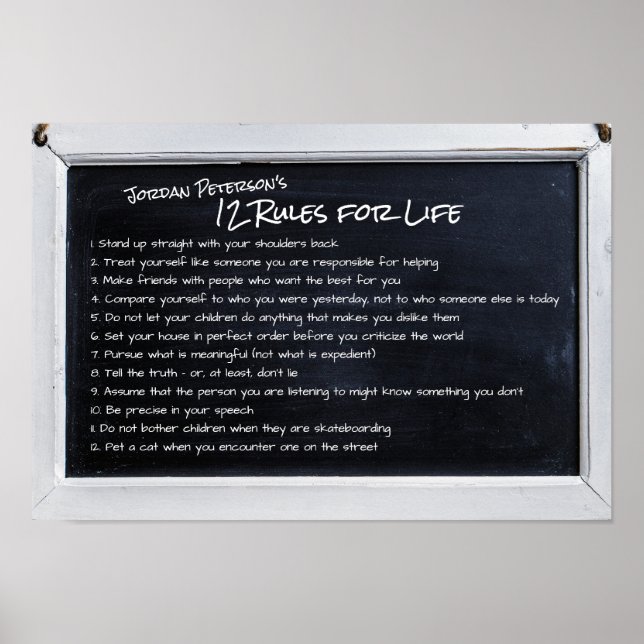 Poster Les 12 règles de Jordan Peterson pour la motivatio (Devant)