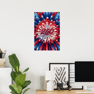 Poster Les 250 ans d'Amérique 1776-2026 Feux d'artifice R