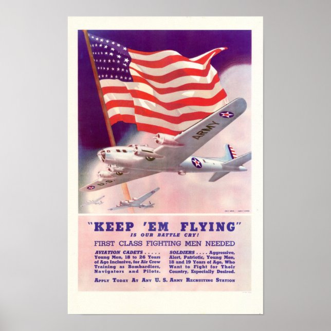 Poster Les 2ème guerre mondiale continuent à voler (Devant)
