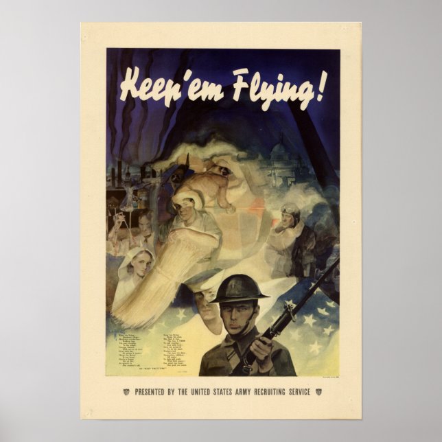 Poster Les 2ème guerre mondiale Continuent À Voler ! (Devant)