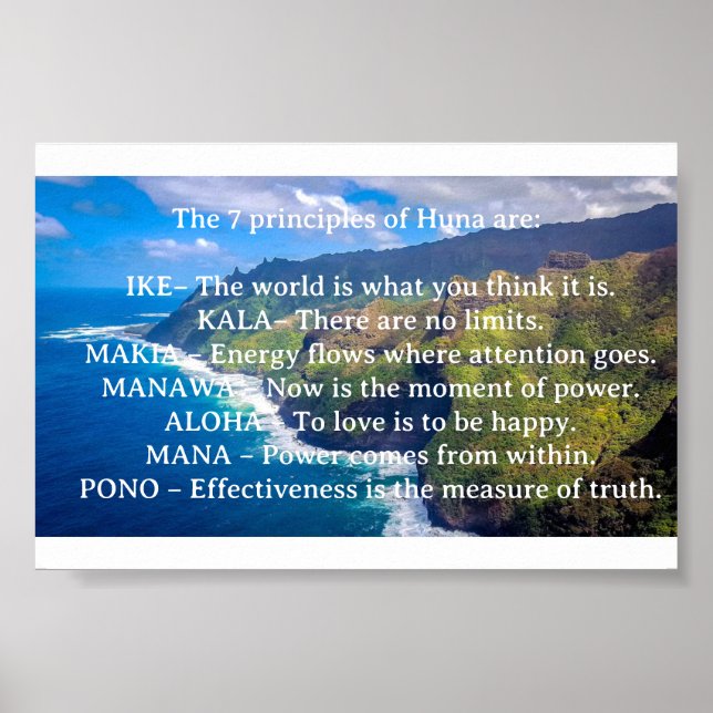 Poster Les 7 principes du Huna (Devant)