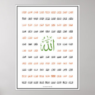 Poster Les 99 noms d'Allah