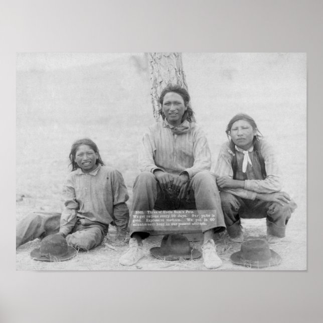 Poster Les adolescents indiens Lakota en robe occidentale (Devant)