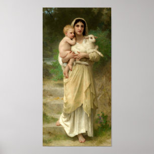Poster Les agneaux de William Bouguereau