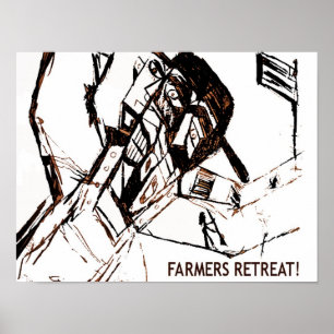 Poster LES AGRICULTEURS SE RETRAITENT EN blanc