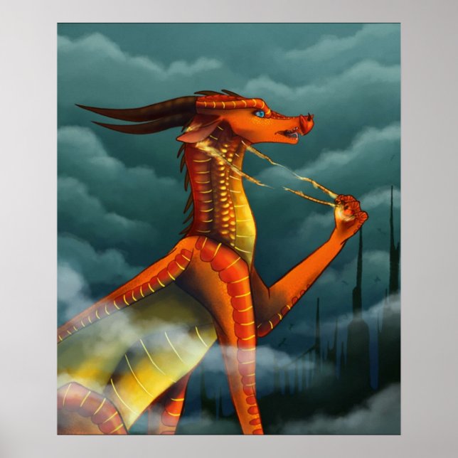 Poster Les ailes périlleuses de la couverture de feu de d (Devant)