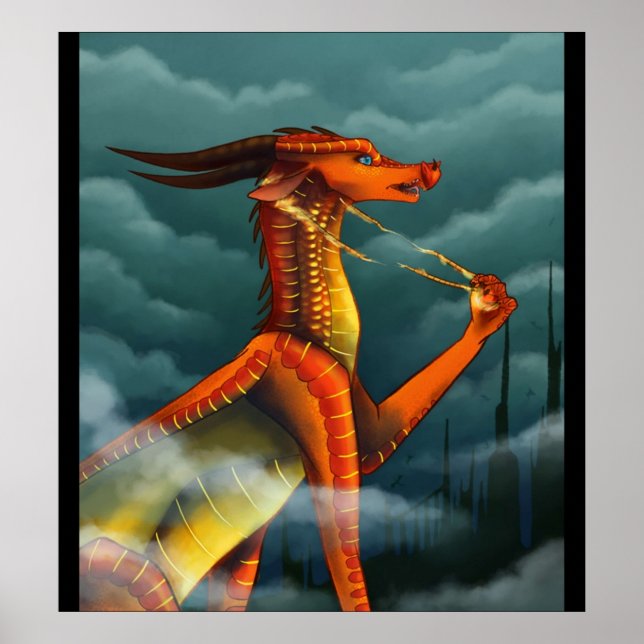 Poster Les ailes périlleuses de la couverture de feu de d (Devant)