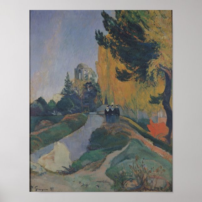 Poster Les Alyscamps, Arles, 1888 (Devant)