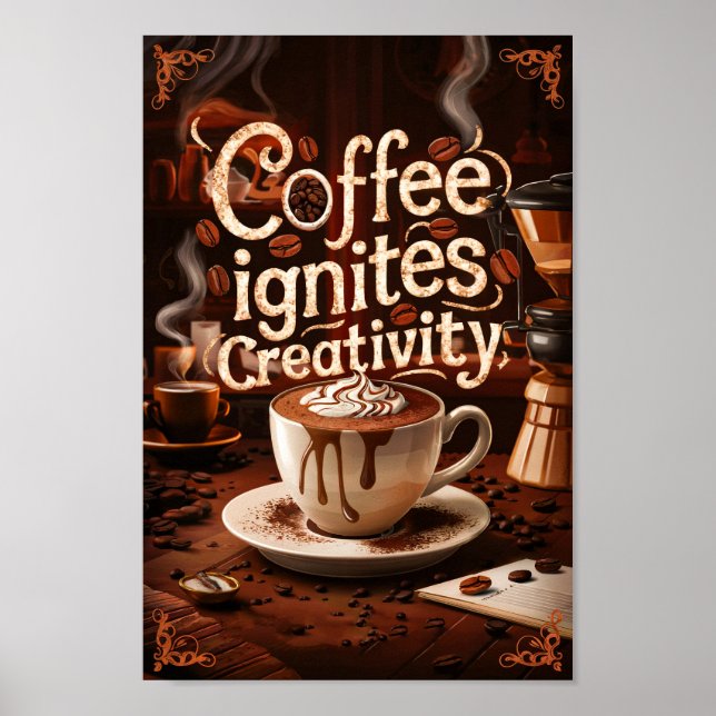 Poster Les amateurs de café Citations de créativité (Devant)