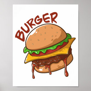 Poster Les amateurs de hamburgers