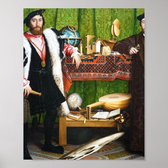 Poster Les Ambassadeurs Peintre Hans Holbein (Devant)