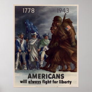 Poster Les Américains 2ème guerre mondiale lutteront touj