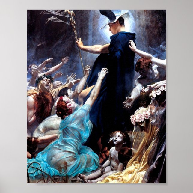 Poster Les Âmes D'Acheron Par Adolf Hiremy Hirschl 1898 (Devant)