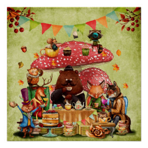 Poster Les amis des bois à Teatime en forêt