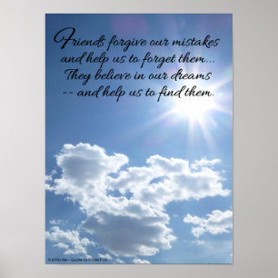 Poster Les amis pardonnent nos erreurs...Inspirationnel