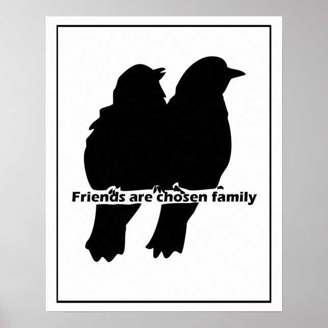 Poster Les amis sont choisis Famille Deux oiseaux Silhoue (Devant)