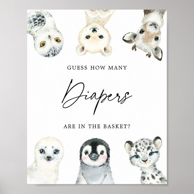 Poster Les animaux de l'Arctique devinent le nombre de pl (Devant)