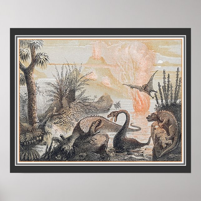 Poster Les animaux du monde préhistorique vers 1920 (Devant)