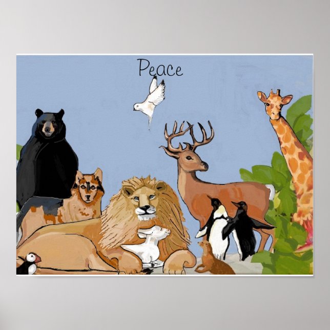 Poster Les animaux en paix (Devant)