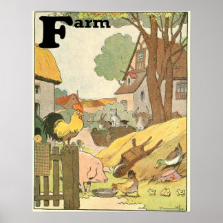 Poster Les animaux sur le livre d'histoire de l'alphabet 