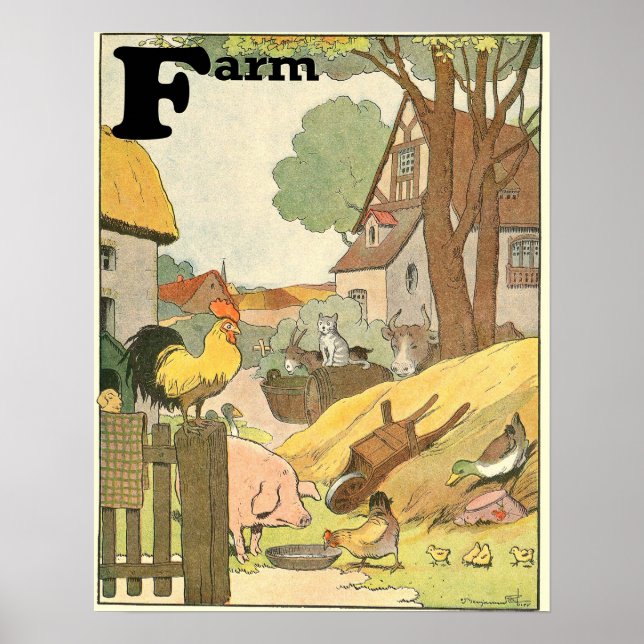 Poster Les animaux sur le livre d'histoire de l'alphabet  (Devant)