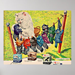 Poster Les années 1940 Carter’s Ink and mama cat and kitt