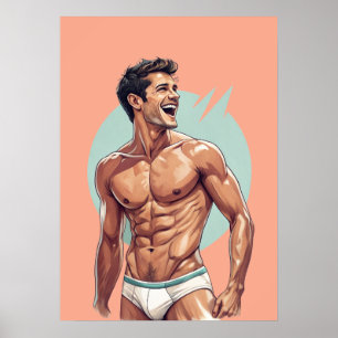Poster les années 50 vintage - belle pochette de gars heu